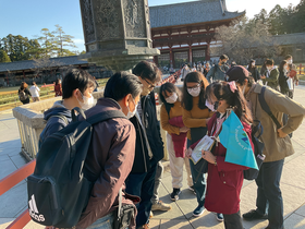 Participants were listening attentively to the information by tour guide