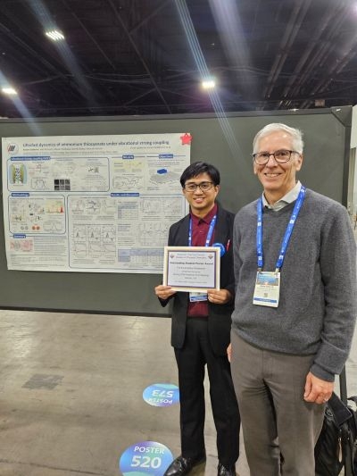 Avram Gutierrez (PhD Candidate, Year 3) from the Quantum Photo-Science Laboratory Received Outstanding Student Poster Award at ACS Spring 2026 Meeting
