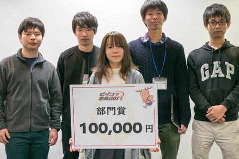 情報科学研究科博士前期課程学生らのビジネスプランが、ビジコン奈良2017において部門賞を受賞