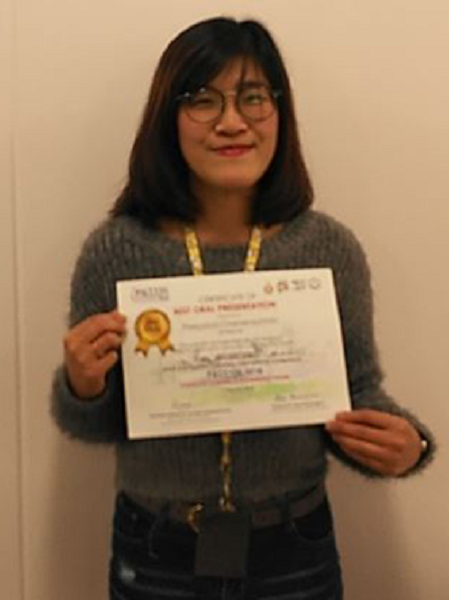 物質創成科学研究科　ナノ高分子材料研究室のPreeyarad Charoensumranさん(博士後期課程2年)がPACCON2018においてBest Oral Presentation Awardを受賞