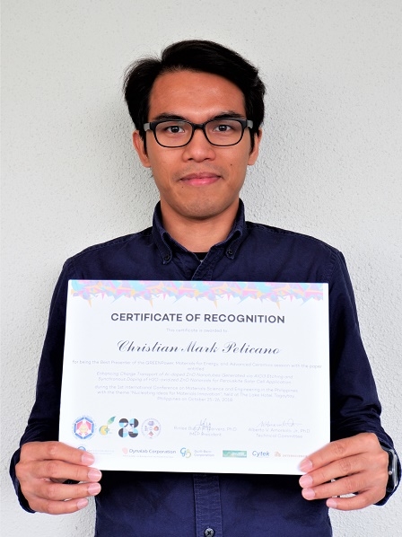 量子物性科学研究室のChristian Mark Pelicanoさん(博士後期課程3年)が ICMSEP 2018でBest Presenter Awardを受賞