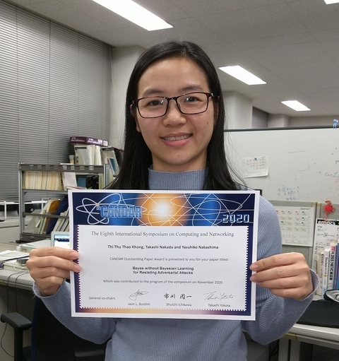 コンピューティング・アーキテクチャ研究室のThi Thu Thao Khongさん（博士後期課程2年）らが、国際シンポジウムCANDAR 2020において、CANDAR Outstanding Paper Awardを受賞（2020/11/27） 