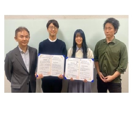 物性情報物理学研究室の山田侑矢さん（博士前期課程2年）、吉田桃子さん（博士前期課程2年）が日本物理学会第79回年次大会(2024年)において学生優秀発表賞を受賞 