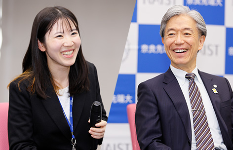塩﨑学長・山岡係員